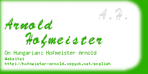 arnold hofmeister business card